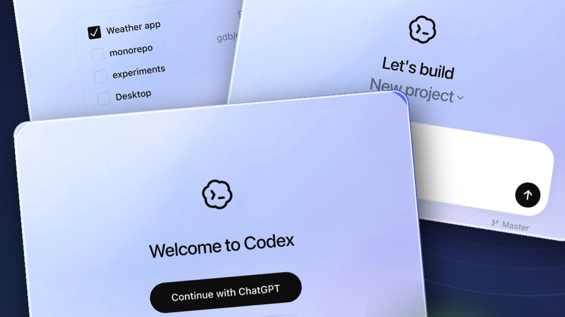 OpenAI Codex 공식 소개 페이지에서 Codex 메뉴를 화살표로 가리킨 화면