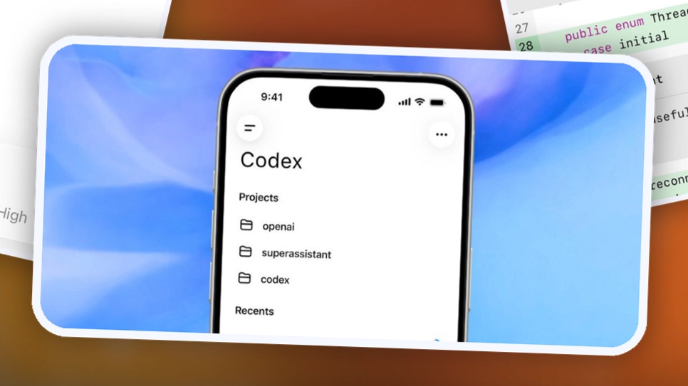 갤럭시 ChatGPT 앱에서 Codex 메뉴를 확인하는 화면